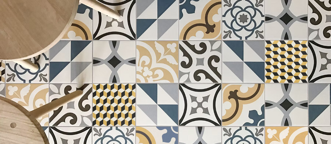 KERION NEOCIM PLUS PATCHWORK BLEU/CARAMEL 20X20 10 MM