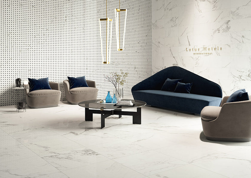Fioranese Marmorea 2 en situation — carrelage effet marbre