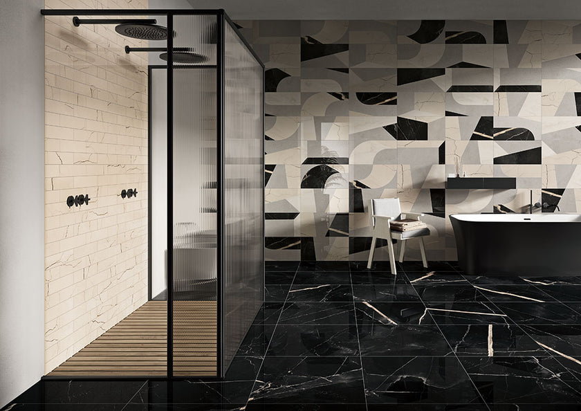 Fioranese Sound of Marbles FIOmood Nero en situation — carrelage effet marbre