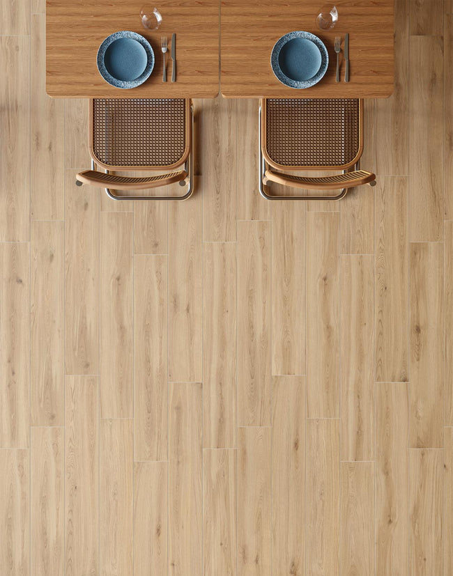 POLIS Blend en situation — carrelage effet bois