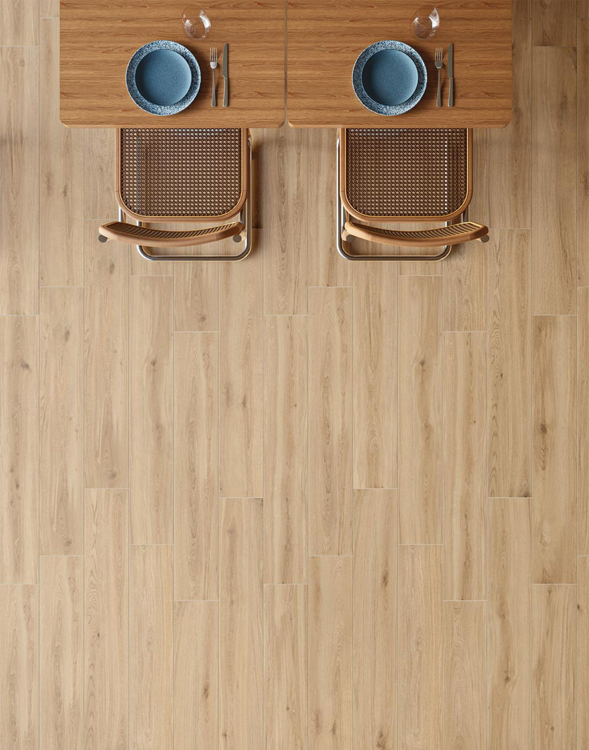 POLIS Blend en situation — carrelage effet bois