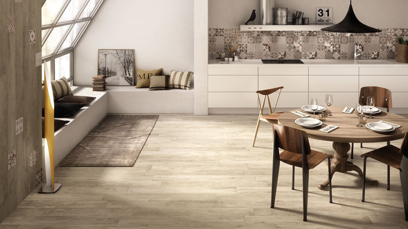 POLIS Slowood en situation — carrelage effet bois