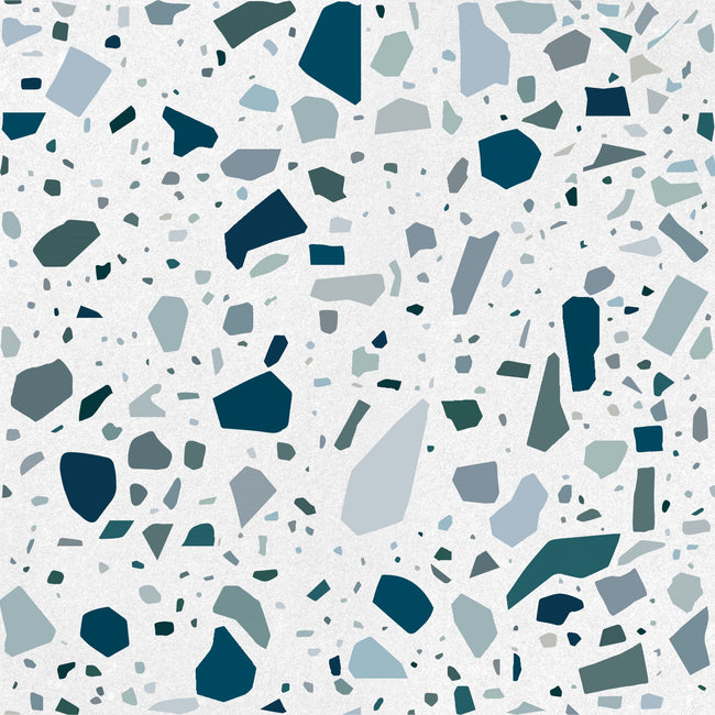 Carrelage Quintessenza Confetti Bianco.Petrolio, grès cérame