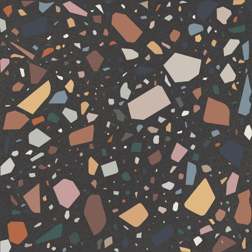Carrelage Quintessenza Confetti Nero.Multicolor, grès cérame