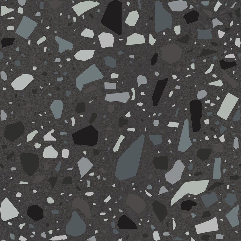 Carrelage Quintessenza Confetti Nero.Petrolio, grès cérame