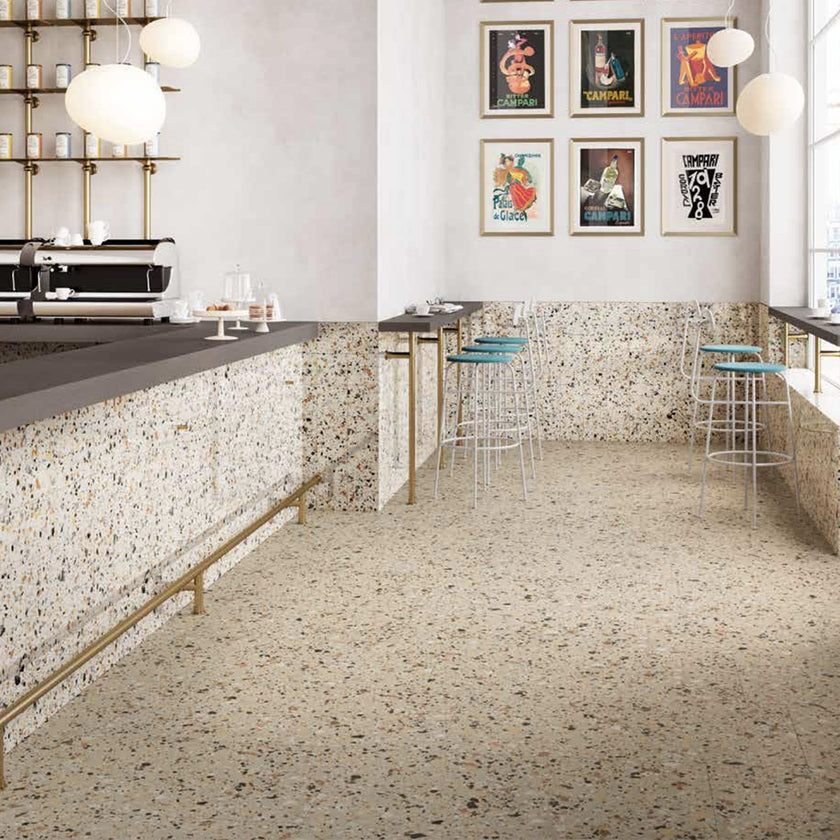 Carrelage effet terrazzo Iris FMG Beige 60x120 cm