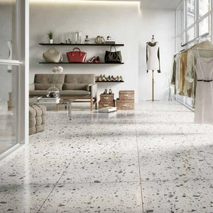 Carrelage effet terrazzo Iris FMG Blanc 30x60 cm