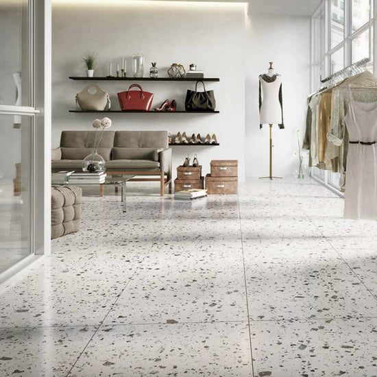 Carrelage effet terrazzo Iris FMG Blanc 30x60 cm