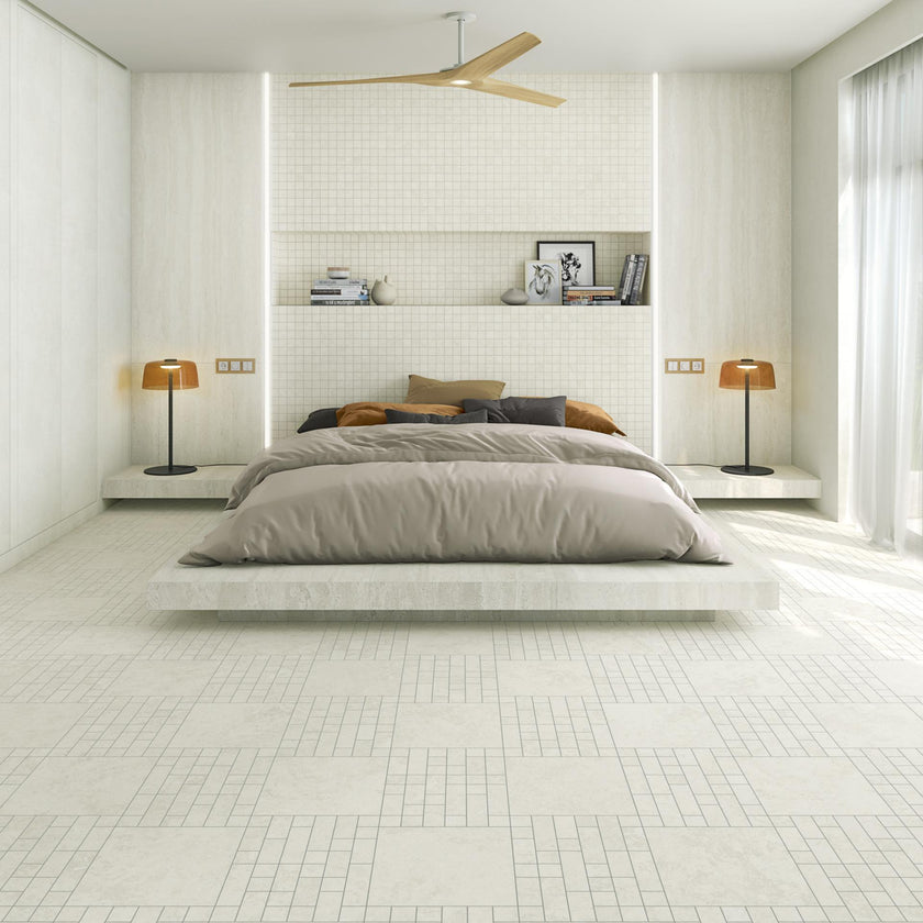 Ambiance carrelage VIVES Paris180 MosaicoAbbey MosaicoLondon Blanco