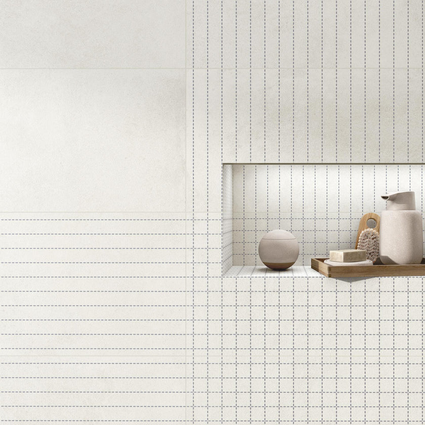 Ambiance carrelage VIVES Nuages Stripes Lines Square Blanco