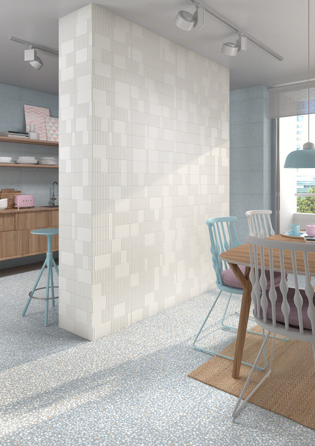Ambiance carrelage VIVES Milvio Blanco Mate Amalfi Azul